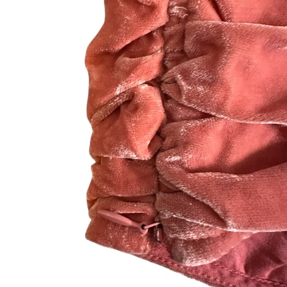 NWT Anthro Pink Rose Forever That Girl Velvet Corseted Tie-Strap Top - Picture 7 of 9